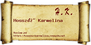 Hosszú Karmelina névjegykártya